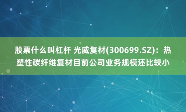 股票什么叫杠杆 光威复材(300699.SZ)：热塑性碳纤维复材目前公司业务规模还比较小