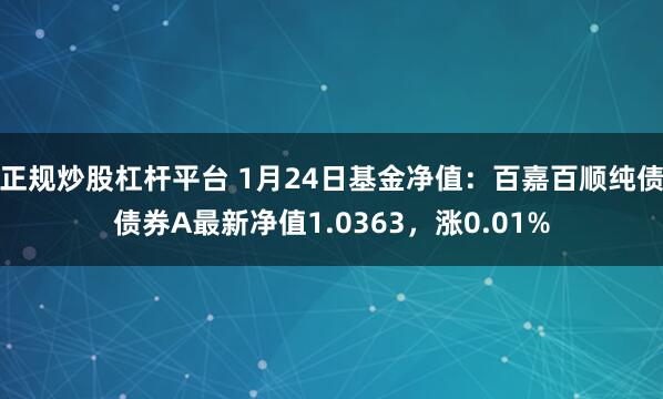 正规炒股杠杆平台 1月24日基金净值：百嘉百顺纯债债券A最新净值1.0363，涨0.01%